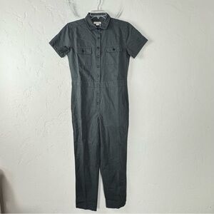 Outerknown SEA Jumpsuit One Piece Overall Utility Carpenter Solid Dark Grey Knit